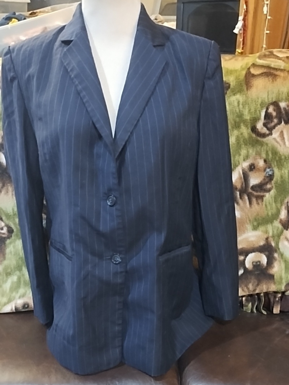 Riviera Navy Pinstripe Suit Jacket